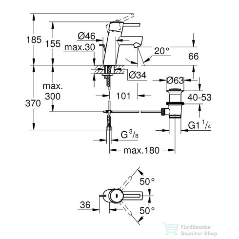 Grohe CONCETTO S mosdó csaptelep automata leeresztővel,króm 3220410E