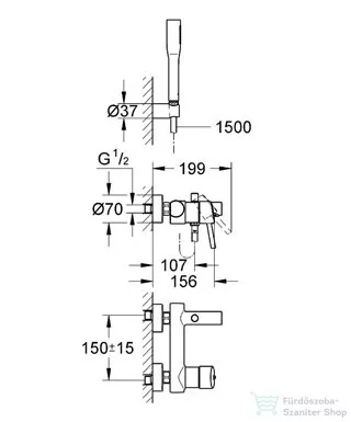 Grohe CONCETTO kádcsaptelep, zuhanyszettel, króm 32212001