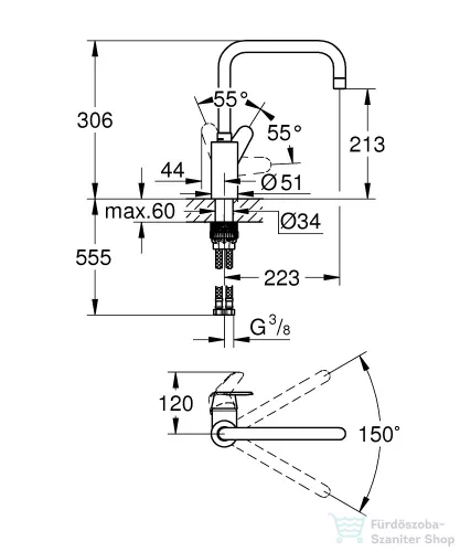 Grohe EURODISC COSMOPOLITAN EGYKAROS MOSOGATÓCSAP 1/2? króm 32259003