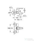 Grohe Feel egykaros kádcsaptelep zuhanyváltóval, kádkifolyóval, króm 32269000