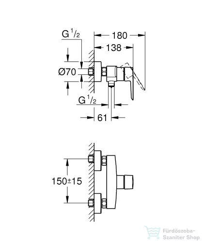 Grohe Start egykaros zuhanycsaptelep 1/2″, króm 32279002