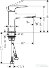 Hansgrohe METROPOL mosdó csaptelep,klik-klak leeresztővel, matt fehér 32500700