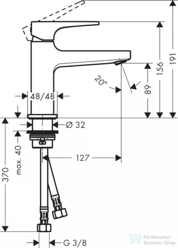 Hansgrohe METROPOL mosdó csaptelep,klik-klak leeresztővel, polírozott arany hatású 32500990