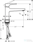 Hansgrohe METROPOL 100 egykaros mosdó csaptelep, push-open leeresztővel, króm  32502000