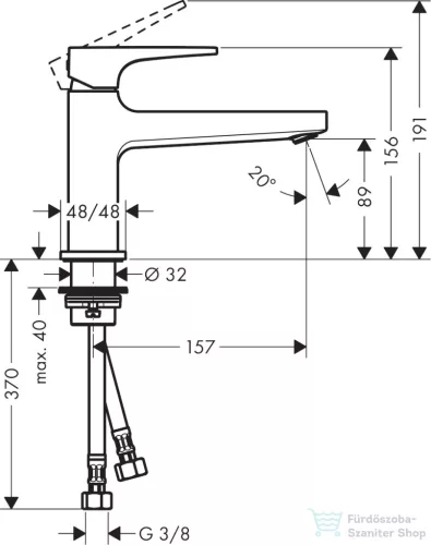 Hansgrohe METROPOL 100 egykaros mosdó csaptelep, push-open leeresztővel, króm  32502000