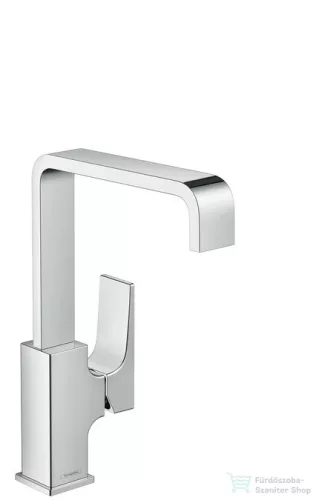 Hansgrohe METROPOL egykaros mosdócsaptelep, hosszított kifolyóval, normál fogantyú Push-Open lefolyóval króm 32511000