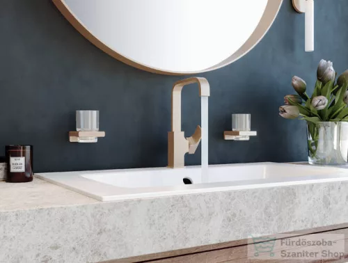 Hansgrohe METROPOL 230 magasított mosdó csaptelep klik-klak leeresztővel, szálcsiszolt bronz 32511140