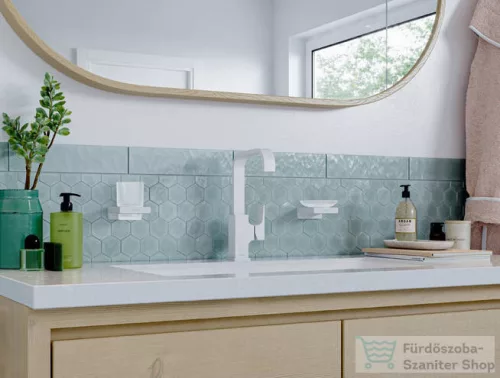 Hansgrohe METROPOL 230 magas mosdó csaptelep klik-klak leeresztővel, matt fehér 32511700