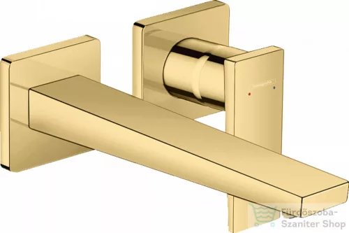 Hansgrohe Metropol Egykaros mosdócsaptelep falsík alatti szereléshez, 22,5 cm-es kifolyóval, loop foganytúval, fali szereléshez, polírozott arany hatású,  32526990