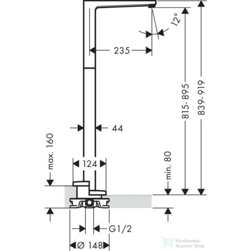 Hansgrohe METROPOL kádkifolyó, szabadonálló, króm 32531000