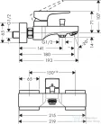 Hansgrohe METROPOL kádtöltő csaptelep zuhanyszett nélkül, szálcsiszolt fekete/króm 32540340