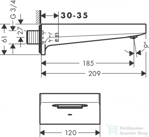 Hansgrohe METROPOL fali kifolyó, matt fehér 32543700