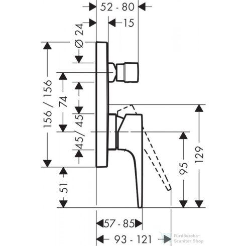 Hansgrohe METROPOL falsík alatti kád / zuhany csaptelep biztonsági kombinációval, matt fekete 32546670
