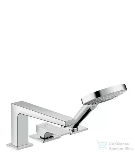 Hansgrohe METROPOL 3-lyukú, egykaros kádcsaptelep, peremre építhető, króm 32551000