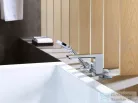 Hansgrohe METROPOL 4-lyukú, egykaros kádcsaptelep, peremre építhető, Secuflex-vel normál fogantyú, króm 32552000