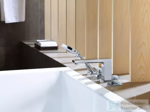 Hansgrohe METROPOL 4-lyukú, egykaros kádcsaptelep, peremre építhető, Secuflex-vel normál fogantyú, króm 32552000