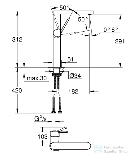 Grohe PLUS magasított mosdócsaptelep XL-méret króm 32618003