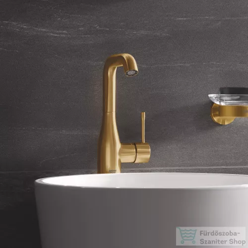 Grohe Essence magasított mosdó csaptelep automata leeresztővel,Brushed Cool Sunrise 32628GN1