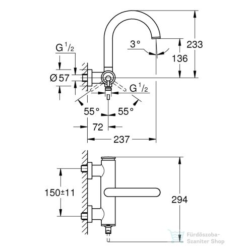 Grohe Atrio egykaros kádcsaptelep 1/2″, arany 32652GL3