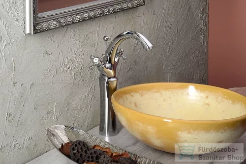 Sapho REITANO ANTEA magasított mosdócsaptelep, automata leeresztővel króm 3271L