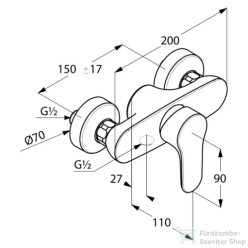 Kludi OBJEKTA egykaros zuhanycsap, króm 327640575
