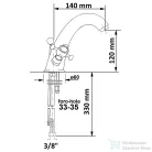 Sapho ANTEA mosdó csaptelep automata leeresztővel, bronz 3276