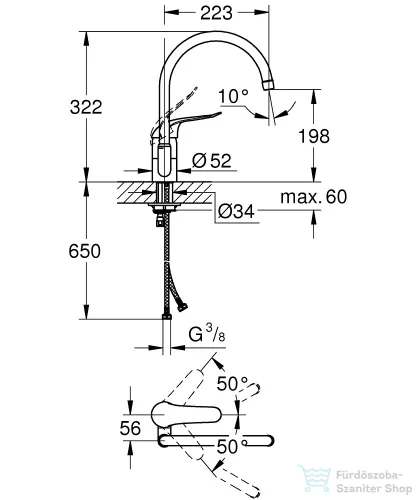Grohe EUROECO SPECIAL mosogató csaptelep,króm 32786000