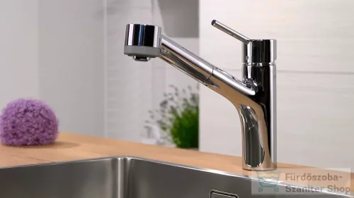 Hansgrohe Talis S egykaros konyhai csaptelep kihúzható zuhanyfejjel 32841000