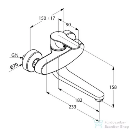 Kludi Objekta egykaros Fali mosogatócsap NA 15 328820575
