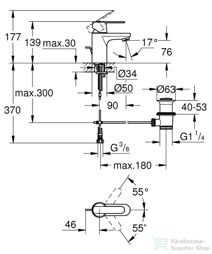 Grohe GET S mosdó csaptelep automata leeresztővel,Króm 32883000