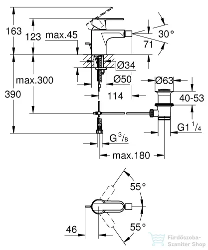 Grohe GET bidé csaptelep automata leeresztővel,króm 32885000