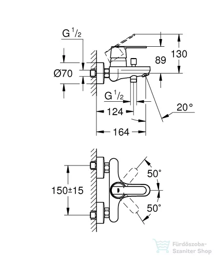 Grohe Get egykaros kádcsaptelep, króm 32887000