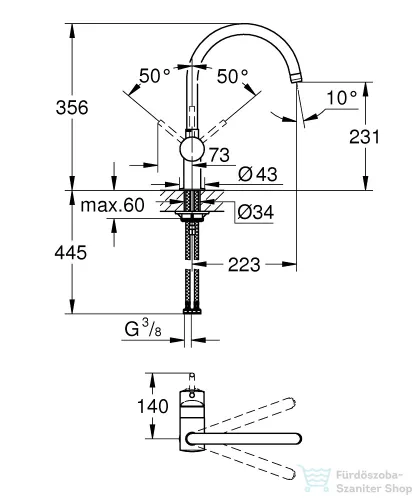 Grohe MINTA EGYKAROS MOSOGATÓCSAP 1/2? hard grafit 32917A00