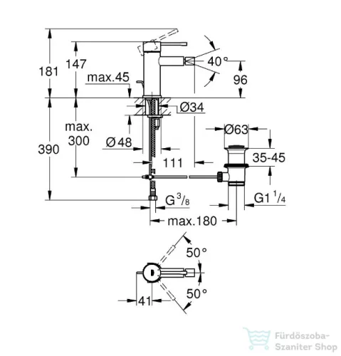 Grohe Essence New S egykaros bidé csaptelep automata leeresztővel,Brushed Warm Sunset 32935DL1