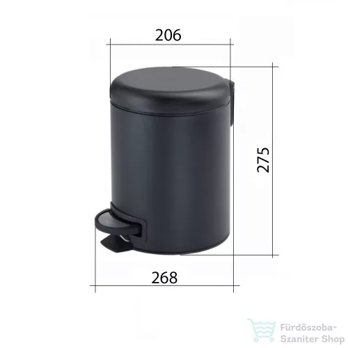 Sapho POTTY szemetes, Soft Close, 5l, Soft Close, matt arany (330987)
