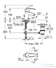 Grohe EUROSMART S mosdó csaptelep automata leeresztővel,Króm 33265002