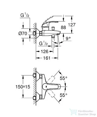 Grohe Eurosmart egykaros kádcsaptelep 33300002