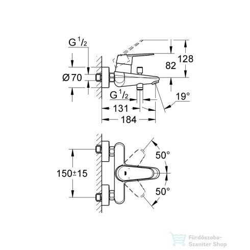 Grohe EURODISC COSMOPOLITAN kádcsaptelep, króm 33390002