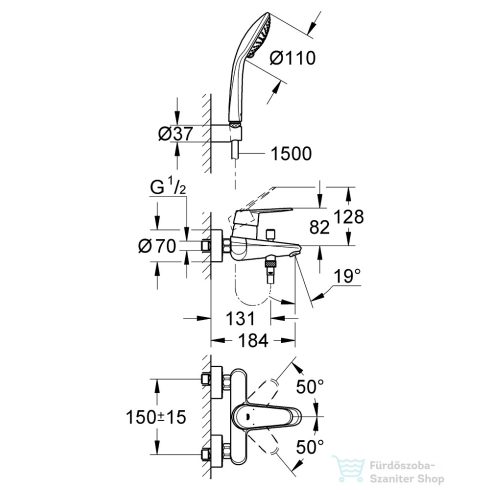 Grohe EURODISC COSMOPOLITAN kádcsaptelep, króm 33395002