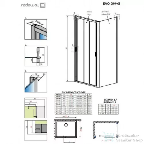 Radaway Evo DW 110 tolóajtó 335110-01-01