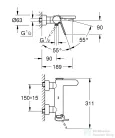 Grohe PLUS egykaros kádtöltő csaptelep,Supersteel 33553DC3