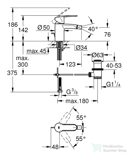 Grohe Eurostyle cosmopolitan bidécsaptelep 33565002