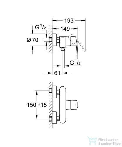 Grohe EUROSTYLE COSMOPOLITAN egykaros zuhanycsaptelep, króm 33590002