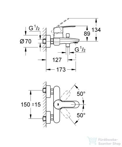 Grohe EUROSTYLE COSMOPOLITAN kádcsaptelep, króm 33591002