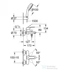 Grohe Eurostyle Cosmopolitan egykaros kádcsaptelep zuhanyszettel, króm 3359220A