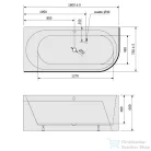Sapho POLYSAN ASTRA L MONOLITH asszimetrikus kád, 160x75x60cm (33611M)