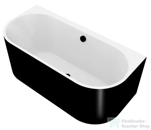 Sapho POLYSAN ASTRA DL MONOLITH aszimmetrikus kád, 160x75x60cm, fehér/fekete (33611MDLB)