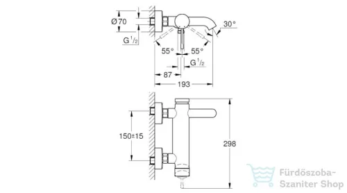 Grohe ESSENCE egykaros kádcsaptelep, króm 33624001