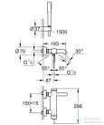 Grohe ESSENCE kádcsaptelep, zuhanyszettel, króm 33628001
