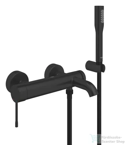 Grohe ESSENCE NEW kádtöltő csaptelep zuhanyszettel, matt fekete 336282431